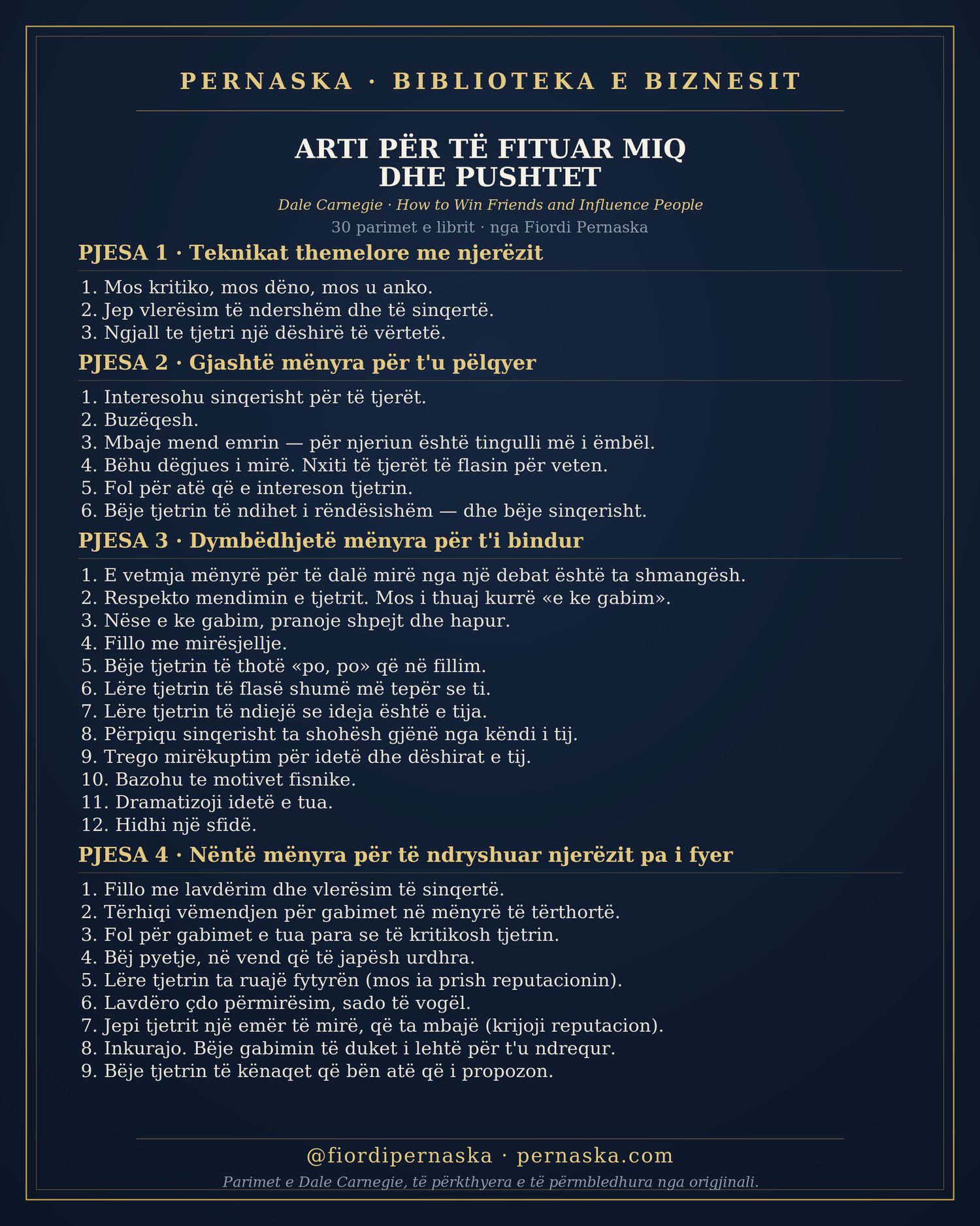 Arti për të fituar miq dhe pushtet